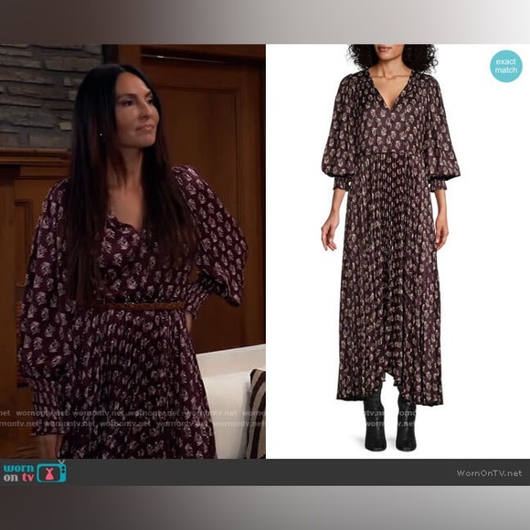 NWT Rebecca Taylor Zia Fleur Pleated Maxi Dress - Picture 16 of 16